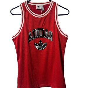 New Adidas Originals Jersey Boys Youth Size Large Mesh Tank Retro Red